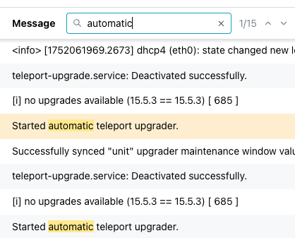 Searching the cluster log